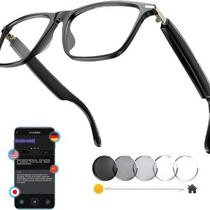 AI Glasses for Men/Women,Bluetooth Glasses with 138+ Translation for Men/Women,Translation Smart Glasses,ai Translator Glasses with Speakers,Magnetic Charging,Polarized UV Protection