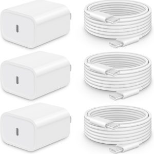 i Phone 16 15 Charger Fast Charging-20W USB C Power Brick with 6Ft Type C to C Cord for i Phone 16/16 Pro/16 Plus/16 Pro Max/15 Series, i Pad Pro & More [3 Pack]